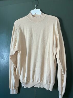 Classic Men's Cream Mock Neck Sweater